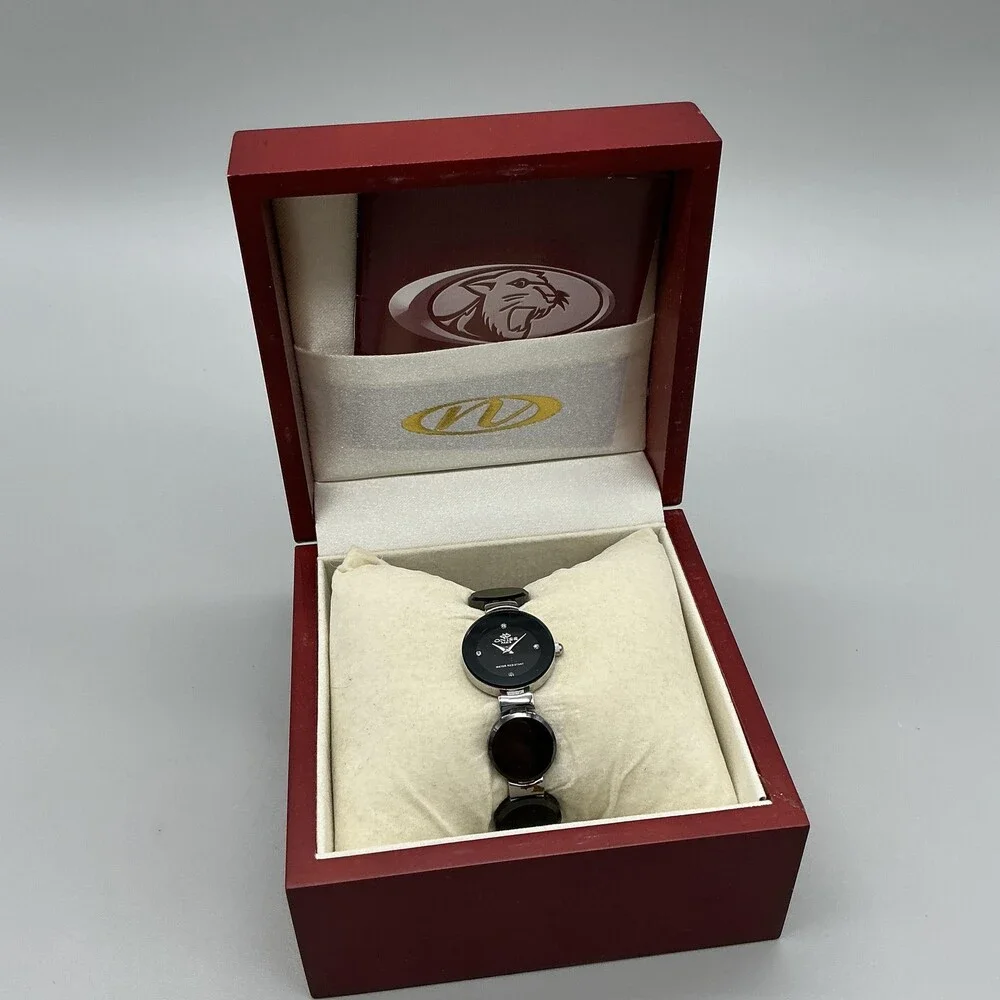 Oniss ON034-L Womens Watch 22mm Black Dial Ceramic Swiss in Box New Battery 6.5